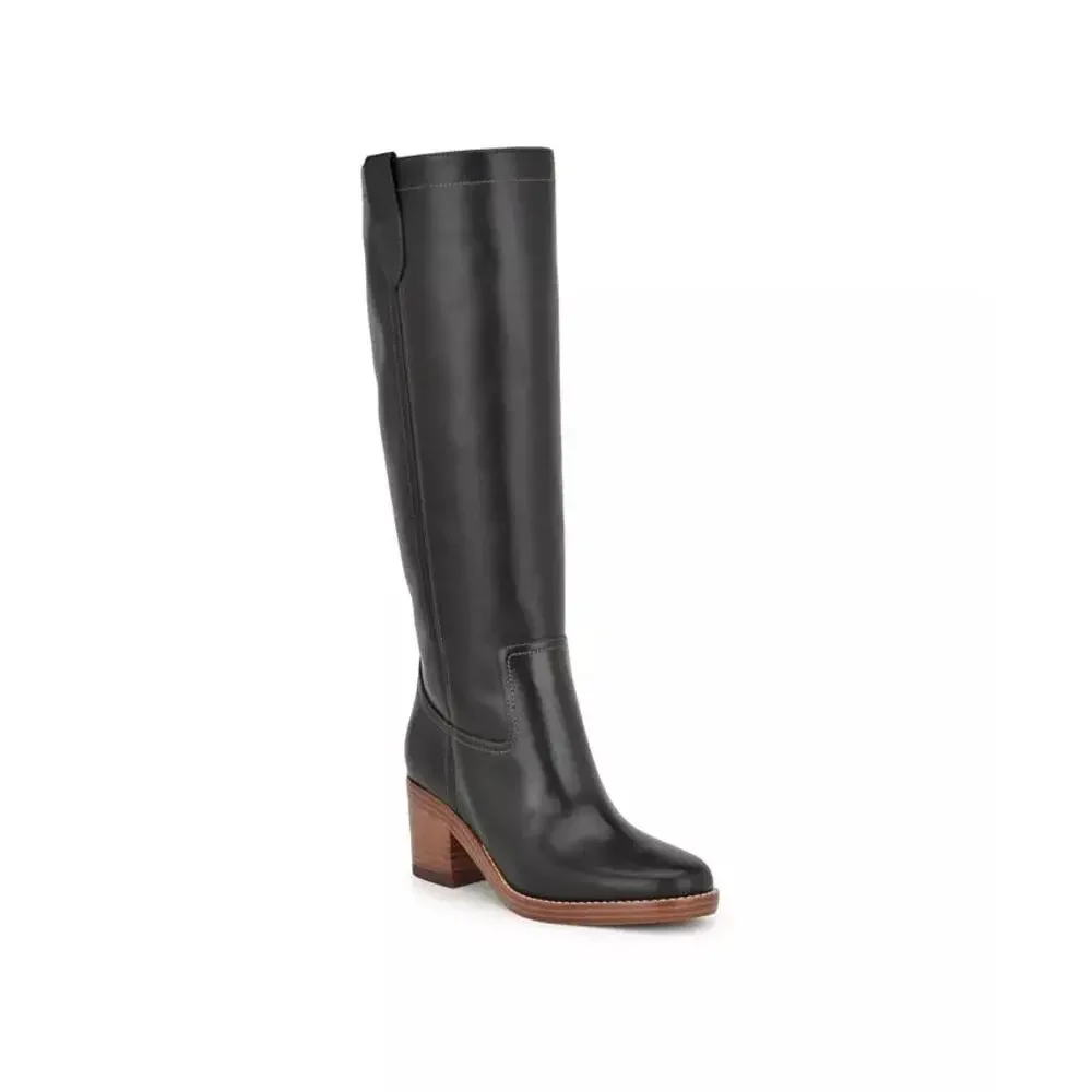 Nine West Women's Hecee Leather Black Boots Size 8.5 MSRP $269